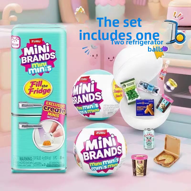 Mini Nevera De Juguete Con Doble Puerta Y Accesorios – Set De Cocina De Imitación Para Niños De 3 Años, Material ABS Seguro, Desarrolla Habilidades