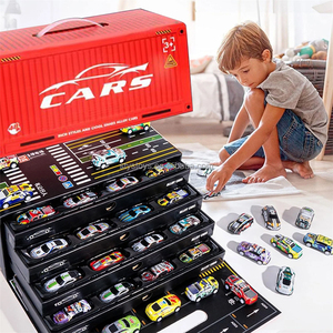 <span class=keywords><strong>Boîte</strong></span> de <span class=keywords><strong>rangement</strong></span> pour 48 mini voitures miniatures, collection de voitures de course unisexe, avec fonction de recul, <span class=keywords><strong>boîte</strong></span> de transport - Product Image 4