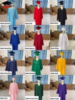 12 couleurs – Robe de graduation mate pour enfants, toque et étole d'honneur pour la cérémonie de remise des diplômes de maternelle – En stock