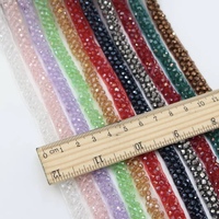 Ruban de dentelle perlée en cristal de 0,8 cm pour la broderie, la décoration de vêtements de mariage et les projets DIY