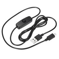 Usine 1.2M Micro-USB vers Type-C Câble de charge avec bouton de commutation marche/arrêt Câble de lampe à LED en métal et gaine en PVC