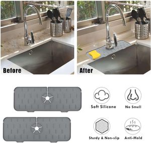 Tapis anti-gouttes en silicone pour robinet, tapis de séchage pour comptoir de cuisine et salle de bain, protection du plan de travail - Product Image 5