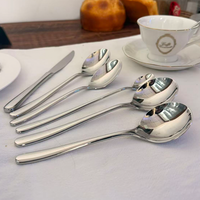 Ensemble de couverts royaux traditionnels en acier inoxydable 304, finition miroir argenté, 24 pièces, personnalisable, compatible lave-vaisselle, durable