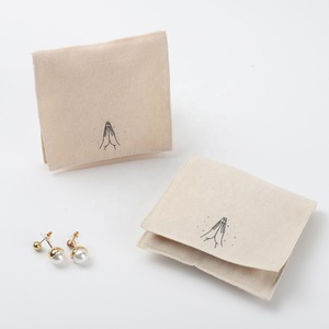 Custom Logo Printed Cotton <b>Envelope</b> Dust <b>Gift</b> Jewelry Bag Small Luxury Bracelet Necklace Jewelry <b>Envelope</b> Pouch - Product Image 1