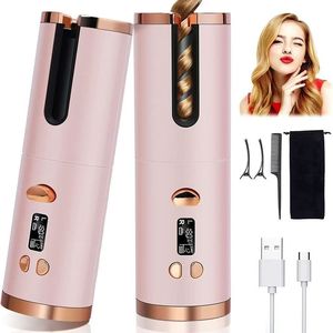 Fer à boucler professionnel Magic Wave rotatif avec logo personnalisé, en céramique, chauffage PTC, écran LCD de température pour usage domestique et hôtelier - Product Image 3