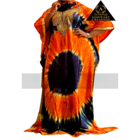 Robe d'été Tie Dye Modern Style Long Loose Kaftan Dress Fashion Trend Casual Bohemian Ethnic Indian Pattern Capes Dress For Women