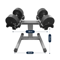 Dropshipping Équipement d'haltères de gymnastique Mancuernas 24 32 40kg 50lb 80 90lb Ensemble d'haltères réglables en aluminium/maison