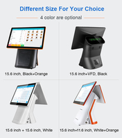 Monitor Layar Sentuh Ganda 15 Inci untuk Sistem POS Restoran