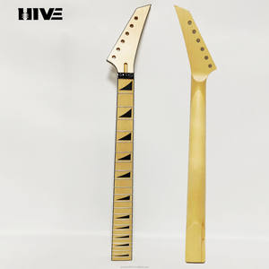 جيب مزدوج الجرح 24 سلسلة القيقب الطبيعي الأسود الثلاثي retted الغيتار الكهربائي الرقبة هيدستوك دون سلك الخلفي - Product Image 3