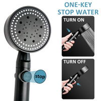 Pommeau de douche bain 5 réglages de pulvérisation réglable une touche d'arrêt économie d'eau Massage pommeau de douche haute pression accessoires de salle de bain