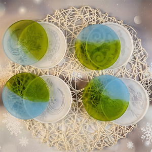 Moules de coulée en résine faits à la main pour bricolage Ins Style ornements décoratifs rond Silicone Coaster moule X0127-1 gâteau outils - Product Image 4