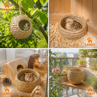 Nichoir écologique tressé en paille naturelle pour cailles boutonnières et parakeets – Boîte à nids suspendue décorative pour jardin