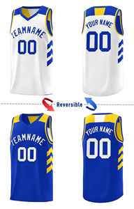 Maillot de basket-ball personnalisé Royal White Double Side Sets - Product Image 3