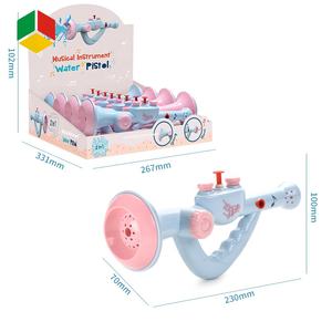 QSおもちゃ子供夏屋外おもちゃ低価格ホーン水鉄砲2IN1楽器プロモーションギフトホーン水鉄砲 - Product Image 5