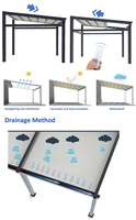 Auvent rétractable motorisé électrique avec toit en PVC pliable pour terrasse, abri solaire