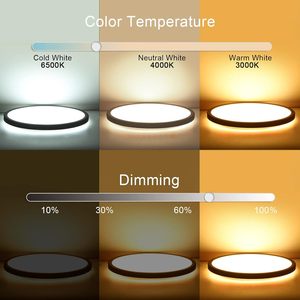 Plafoniera <span class=keywords><strong>LED</strong></span> a Tre Colori per Soggiorno, Luce da <span class=keywords><strong>Soffitto</strong></span> Quadrata o Rotonda per Salotto - Product Image 2