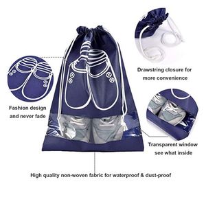 Sac à chaussures portable en non-tissé avec cordon de serrage, étanche, pour le voyage et la protection contre la poussière – Produit très demandé - Product Image 2