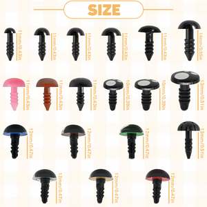 1110 Piezas de <span class=keywords><strong>Ojos</strong></span> <span class=keywords><strong>y</strong></span> <span class=keywords><strong>Narices</strong></span> de Seguridad con Arandelas <span class=keywords><strong>para</strong></span> Manualidades de Ganchillo, <span class=keywords><strong>Ojos</strong></span> de Plástico <span class=keywords><strong>para</strong></span> Muñecos Amigurumi <span class=keywords><strong>y</strong></span> Animales de Peluche, 6-14mm - Product Image 3