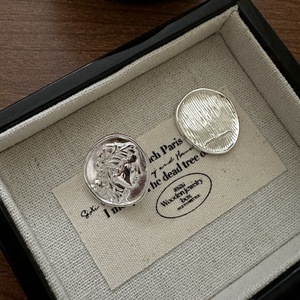 S925 plata esterlina coreano pesado trabajador retrato moneda anillo Simple INS estilo coreano moda joyería al por mayor - Product Image 3