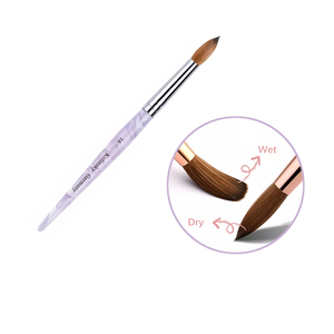 Pinceau à ongles en acrylique avec manche violet, design classique, tailles personnalisées pour la poudre acrylique, outil de manucure - Product Image 5