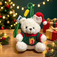Nouveau style Songshan Toys – Adorable porte-clés, breloque de sac, cadeau, animal en peluche, mini ours en peluche de Noël de 12 cm, pendentif, décoration de poupée