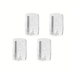 Juego de 4 ganchos para cortinas de plástico transparente con varilla de metal para barras y rieles de cortinas - Product Image 2