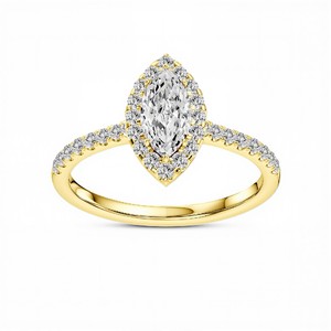 Bague élégante en diamant de laboratoire taille marquise de 0,75 carat pour femme, couleur VVS VS EF, en argent sterling 925, or 10KT 14KT 18KT, cadeau - Product Image 1