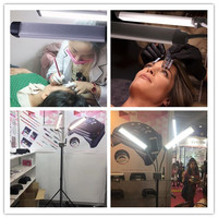 Lumière LED de remplissage annulaire à changement de couleur 48W 3000-6000K avec deux bras flexibles pour maquillage/photographie/photos/studio/vidéo/téléphone/appareil photo