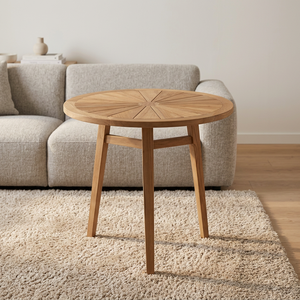 <b>Round</b> <b>Wooden</b> <b>Dining</b> <b>Table</b> Scandinavian Style Modern Design Stable Home Furniture for Apartment Use Natural Finish - Product Image 4