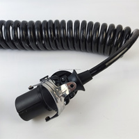 Nuevo cable espiral de siete núcleos para remolque, conjunto de cable EBS de 24 V para línea de alimentación de semirremolque, cobre electrolítico negro y verde 28T