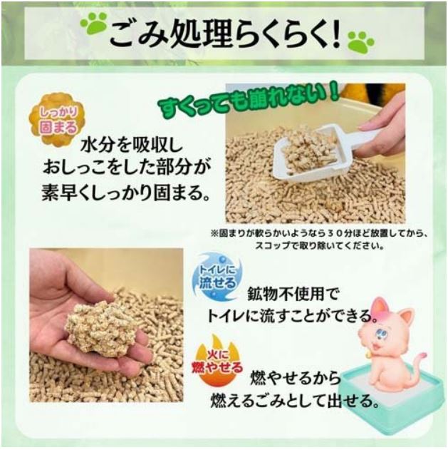 Earth Pet P19 Wood Type Cat Litter: Strongly Clumping, Flushable Burnable