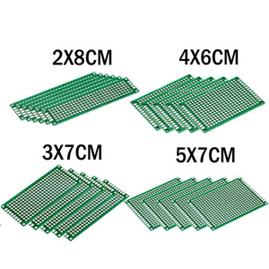 20Pcs Kit Prototype PCB Double Face-2X8, <span class=keywords><strong>3X7</strong></span>, 4X6, 5X7 Cartes FR4 étamées-Cartes Perf Universelles pour le Bricolage - Product Image 1
