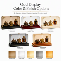 Vitrine de comptoir en acrylique fumé usiné CNC avec éclairage LED pour parfums Oud et encens