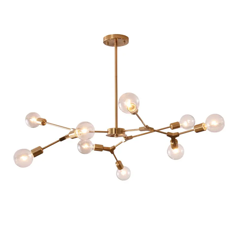 Woholitable Post modern minimalist light luxury chandelier, metal hanging lighting decorative lamp 9 lights