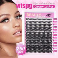 Faux cils DIY segmentés en fibres artificielles, cils épais mixtes, tige en coton noir, grands cils, fournisseur de cils