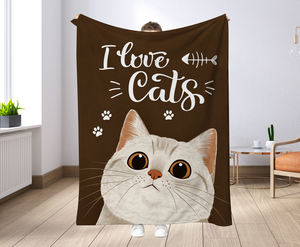 ผ้าห่มขนแกะพิมพ์ลายพิมพ์ซับลิเมชันผ้าสักหลาดพิมพ์ข้อความรูปสัตว์สุนัขตามสั่งได้ตามต้องการ - Product Image 2