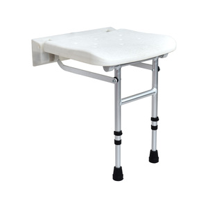 Wei Yikang <b>Foldable</b> Wall Mounted Shower <b>Bench</b> 792C Two Legged With Square Panel For Bathroom Use - Product Image 2