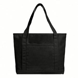 Custom Brand Print Logo Large Capacity <b>Tote</b> Bag Pocket Design Canvas Handbag for Women Lady Beach Casual Daily Fashion Dress - Product Image 4