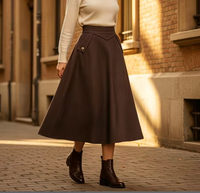Jupe longue trapèze tendance automne/hiver 2026, chic, jeune et amincissante, en maille de laine mélangée, personnalisée et chaude