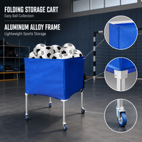 Chariot de rangement pliable pour ballons de football avec roues pour terrains d'entraînement, clubs et organisation d'équipements sportifs