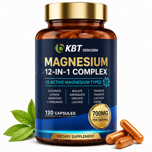 GMP FACTORY fournit des capsules de complexe de magnésium OEM, complément de glycinate de magnésium, étiquette privée pour les sportifs, magnésium 12 en <span class=keywords><strong>1</strong></span> - Product Image 1