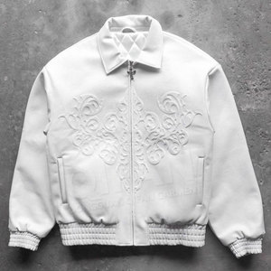 Custom Fashion High Quality Motorcycle <strong>Jacket</strong> for <strong>Men</strong> Manufacturer Custom Logo <strong>Men'S</strong> <strong>White</strong> Leather <strong>Jacket</strong> - Product Image 1