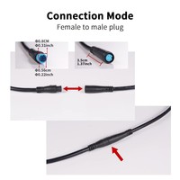Cable de Extensión de Cobre Puro Impermeable M8 de 1 Metro/3.3 Pies, 2, 3, 4, 5 Pines, IP65 para Acelerador, Freno, Pantalla e Impresora de Bicicletas Eléctricas