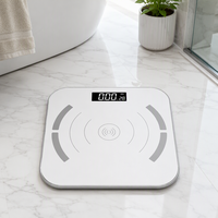 Balance de salle de bain numérique carrée 26x26cm, pèse-personne électronique avec écran LED, design fin de 2cm pour usage domestique