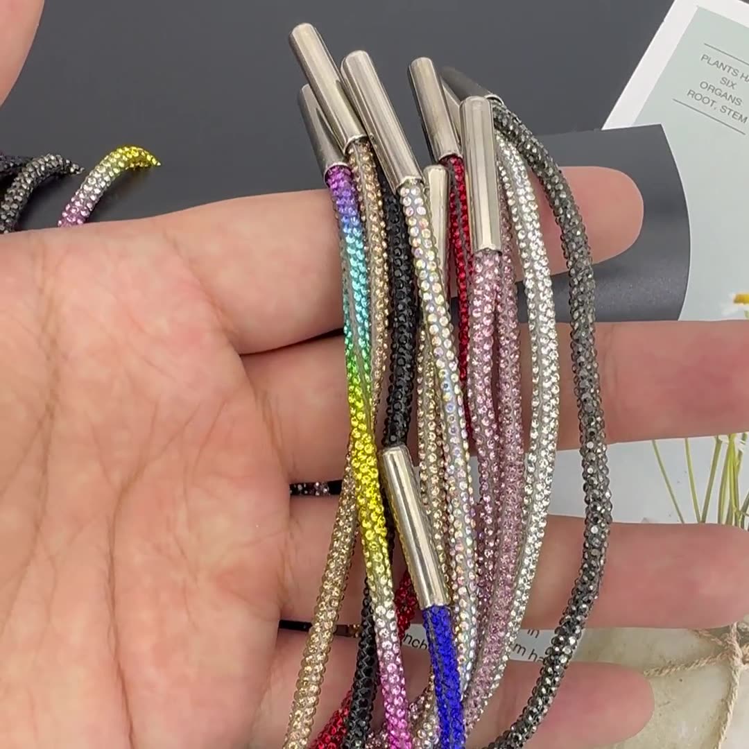 Diamond Shoelaces Rhinestone Ropes Trendy Personalized DIY in Stock Colorful Crystal Shiny Inlaid with Diamonds Shoe Accessories