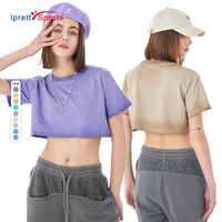 Großhandel New Ombre Mode Mädchen Hip Hop Crop Tops Rundhals ausschnitt Slim Fit Damen Streetwear T-Shirts Sommer Workout Cropped Tee