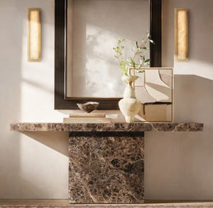 KUMUSI Customilized Material Dark_Emperado <strong>Console</strong> <strong>Table</strong> Natural Marble <strong>Narrow</strong> <strong>Table</strong> - Product Image 6