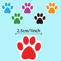 Rouleau d'autocollants empreintes de pattes, 500 pièces, étiquettes rondes de 2.5cm, empreintes de pattes d'animaux, auto-adhésives, pour enfants, artisanat, journal, vente en gros