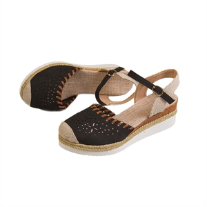 Nouvelle Collection 2026 – Sandales <span class=keywords><strong>compensées</strong></span> <span class=keywords><strong>espadrilles</strong></span> pour femme, <span class=keywords><strong>bout</strong></span> <span class=keywords><strong>fermé</strong></span>, perforées, avec bride de cheville, antidérapantes, décontractées - Product Image 5