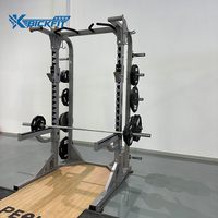 Rack de musculation robuste à base longue pour squats, capacité de charge de 195 kg, pour usage commercial, ensemble de rack de puissance